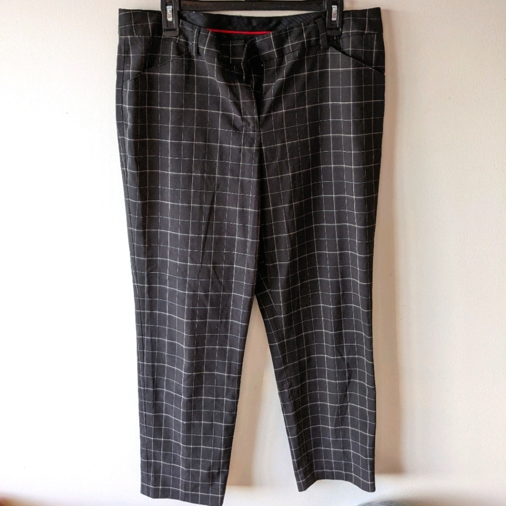 Black and White Plaid Dress Pants